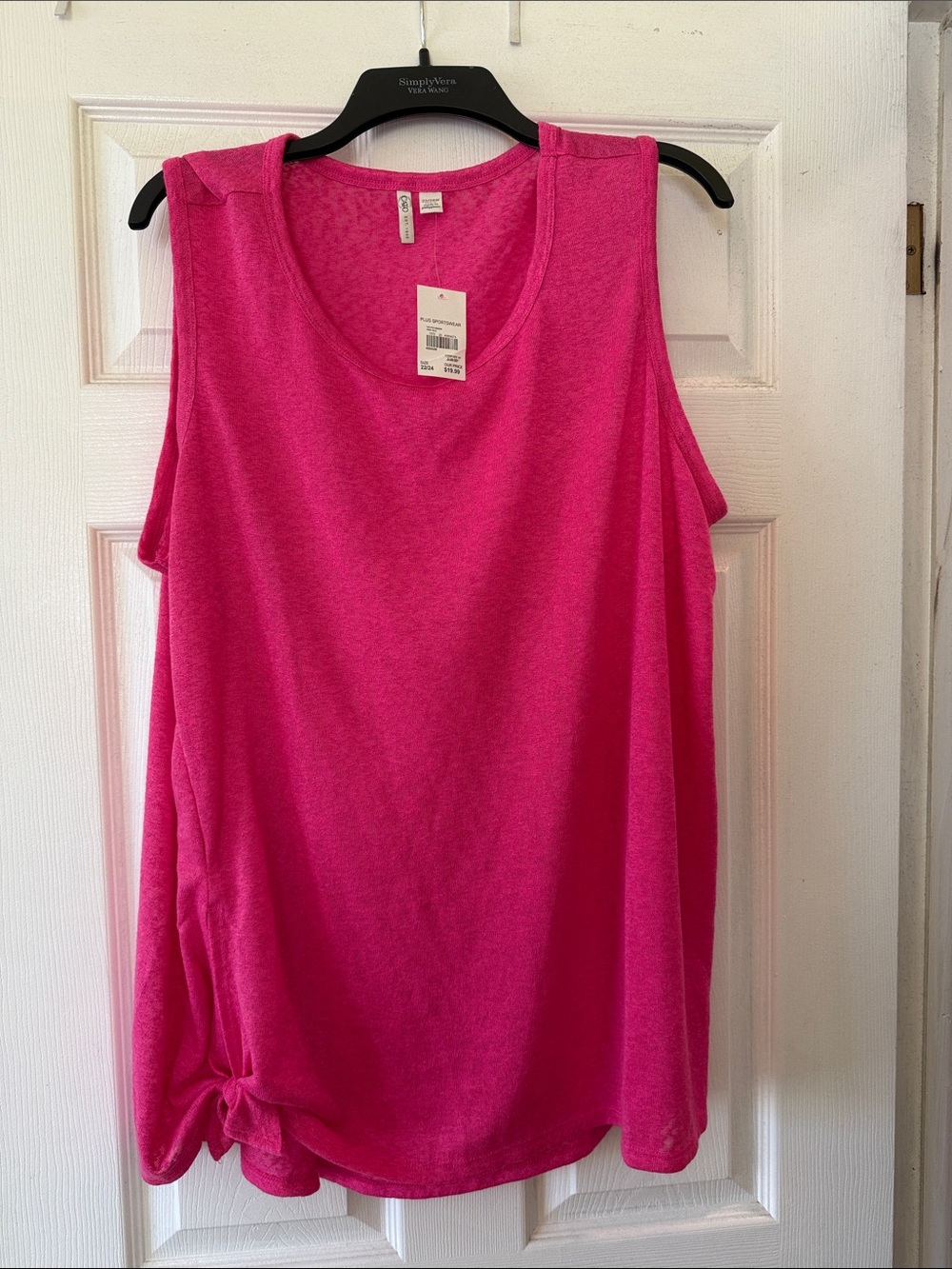 Cato Hot Pink Sleeveless Tank with Side Knot